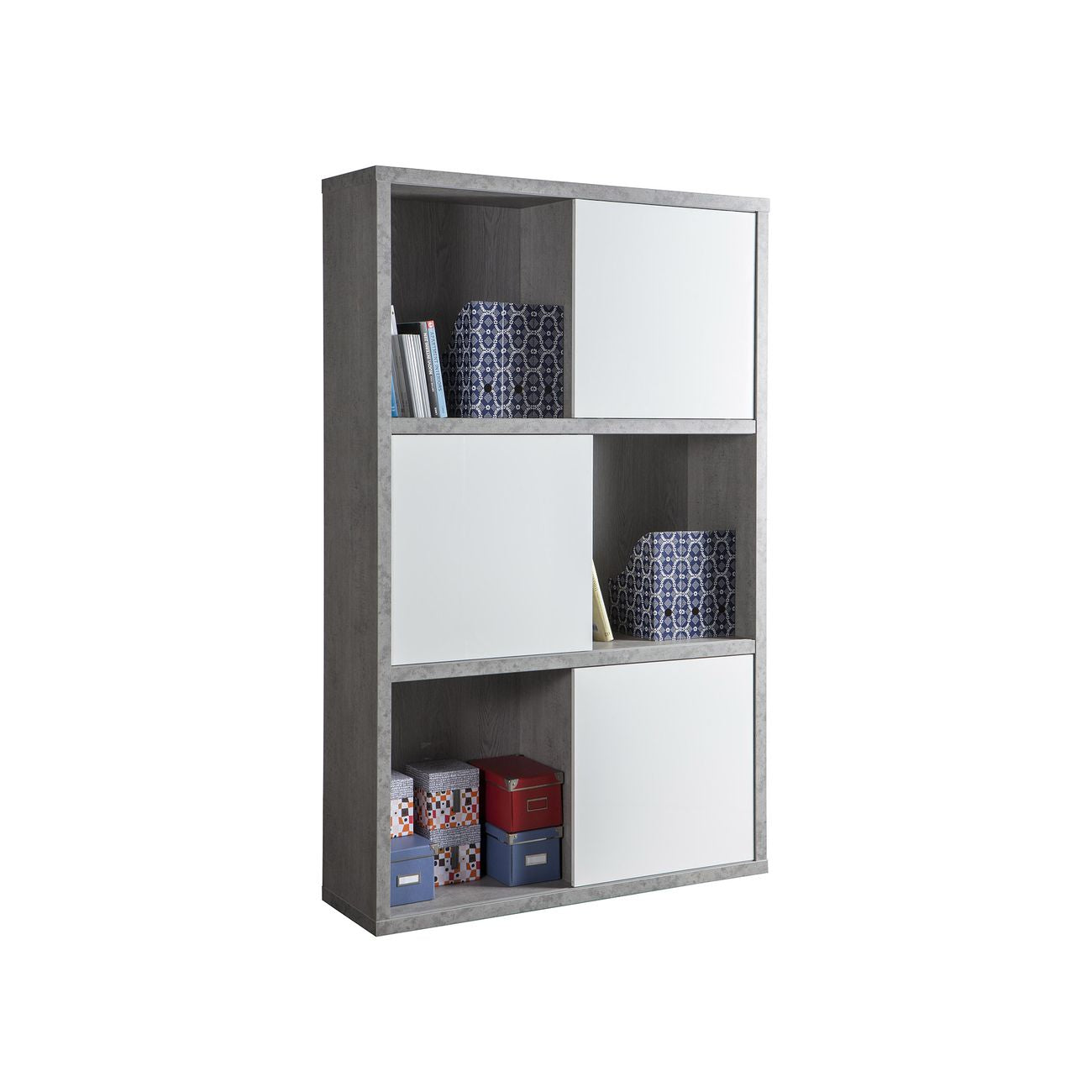 Pratico libreria cm 35,5x120x194,5h cemento