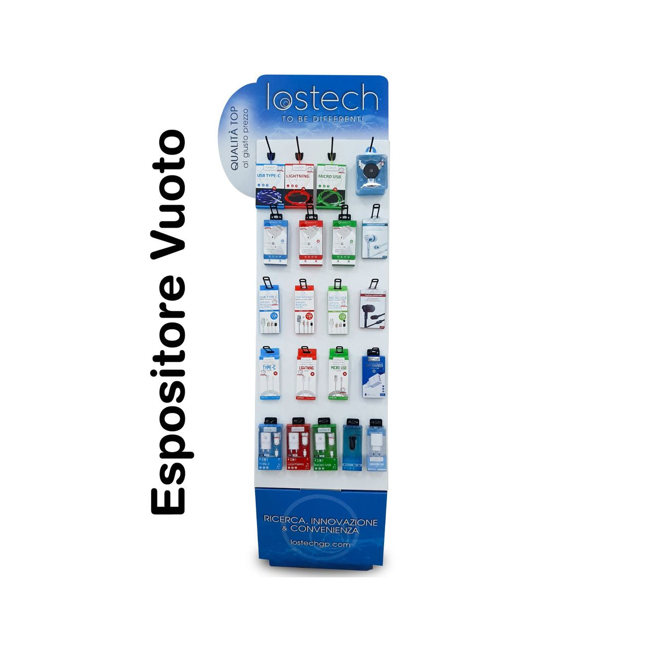 Lostech espositore monofacciale cm.45x18x170h