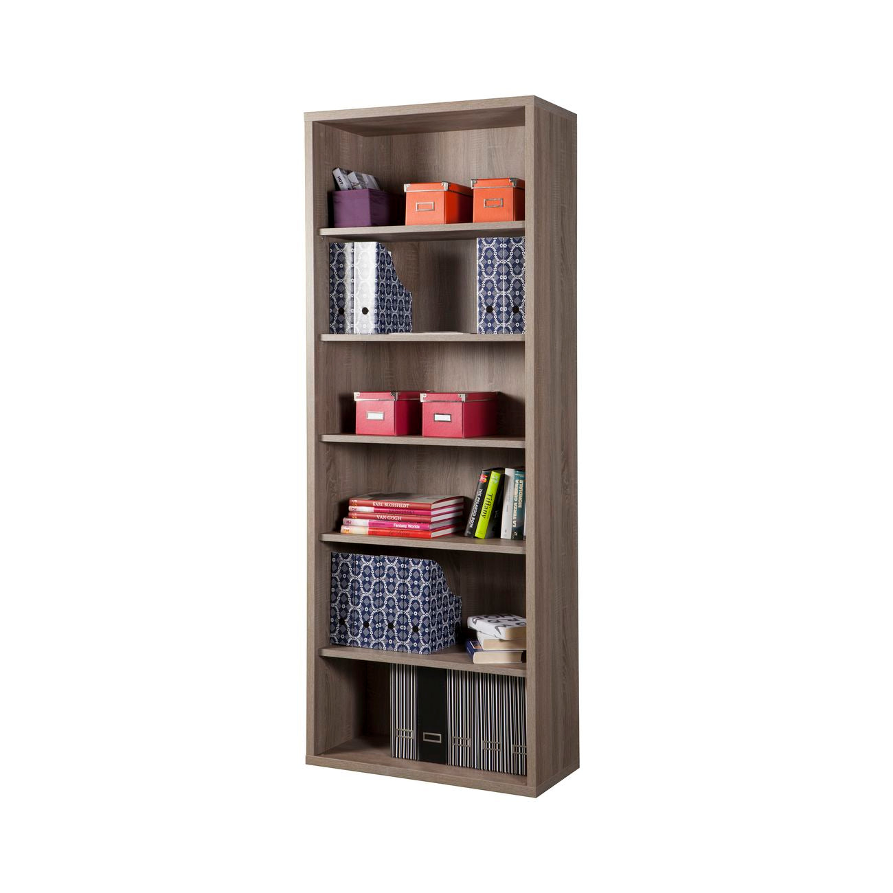 Disegno libreria 6v. rovere cm 36x82x217h