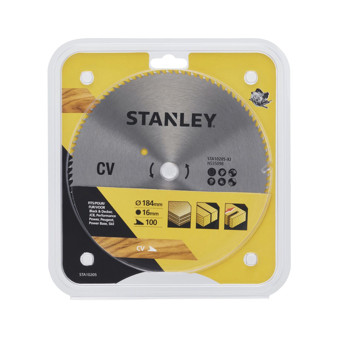 Piranha/stanley sta10205 (x10205) lama circolare crom. mm.184
