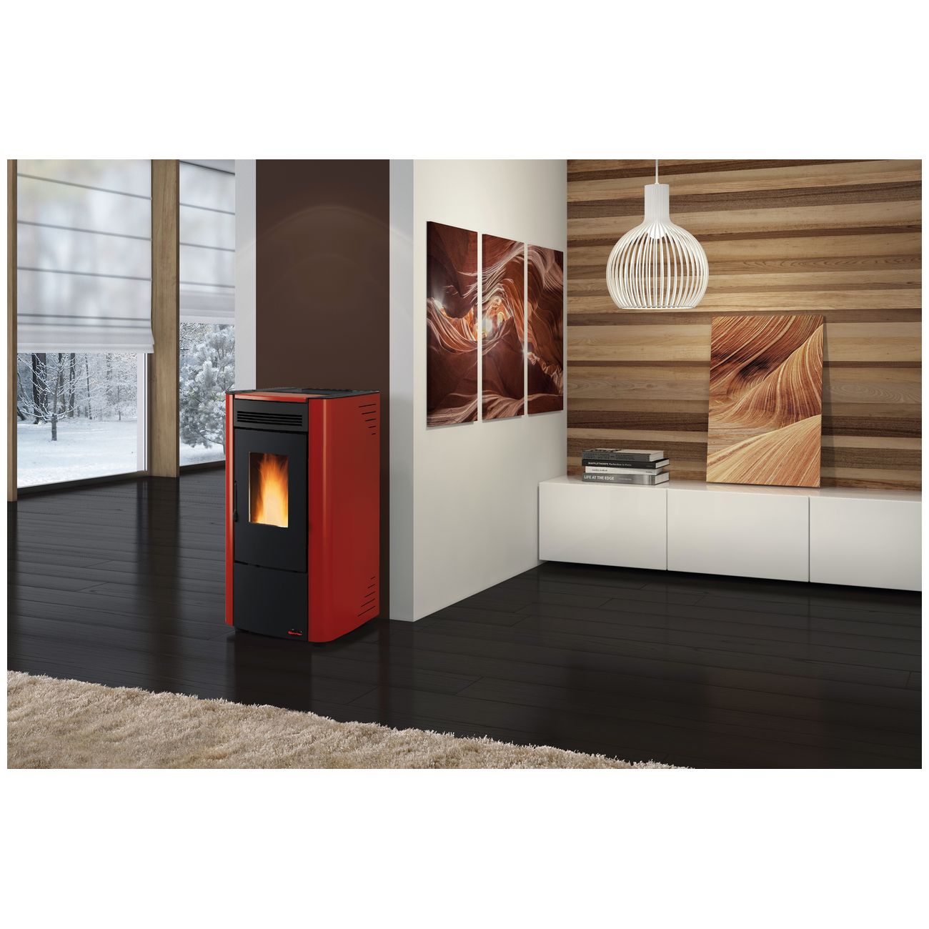 Stufa pellet kw 7 ketty evo 2.0 bordeaux