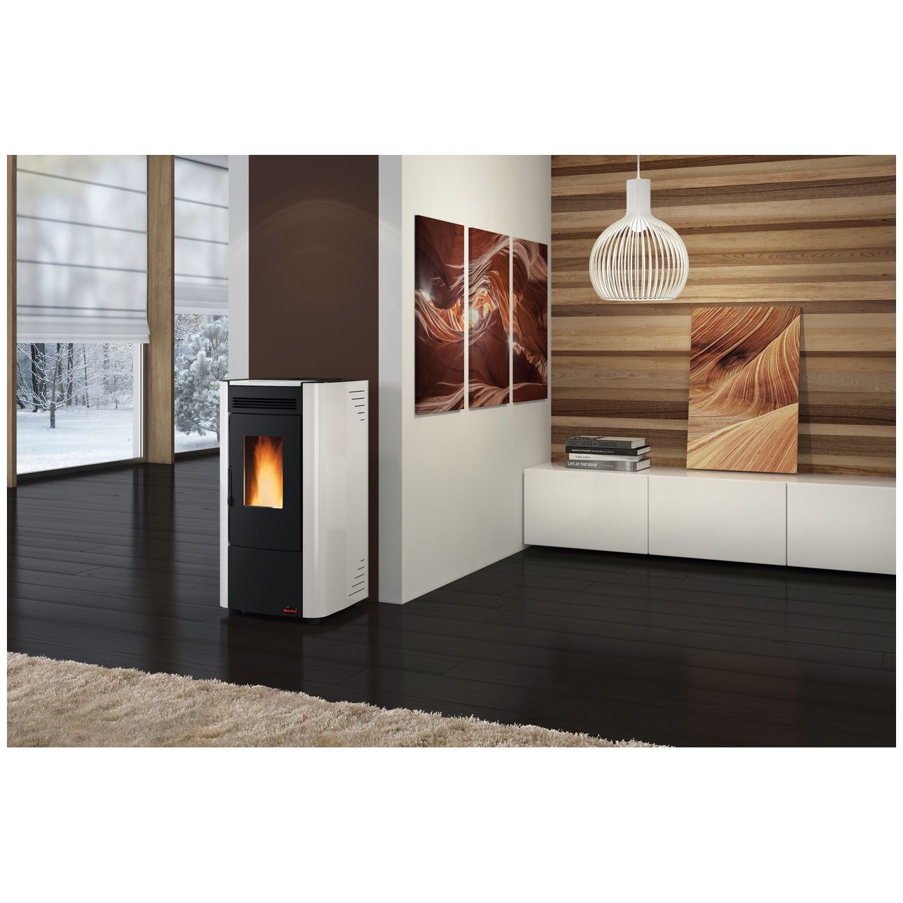 Stufa pellet 7 kw ketty evo 2.0 bianco