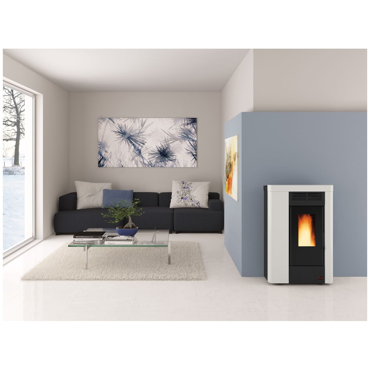 Stufa pellet kw 9,0 annabella ad evo canal. bianca