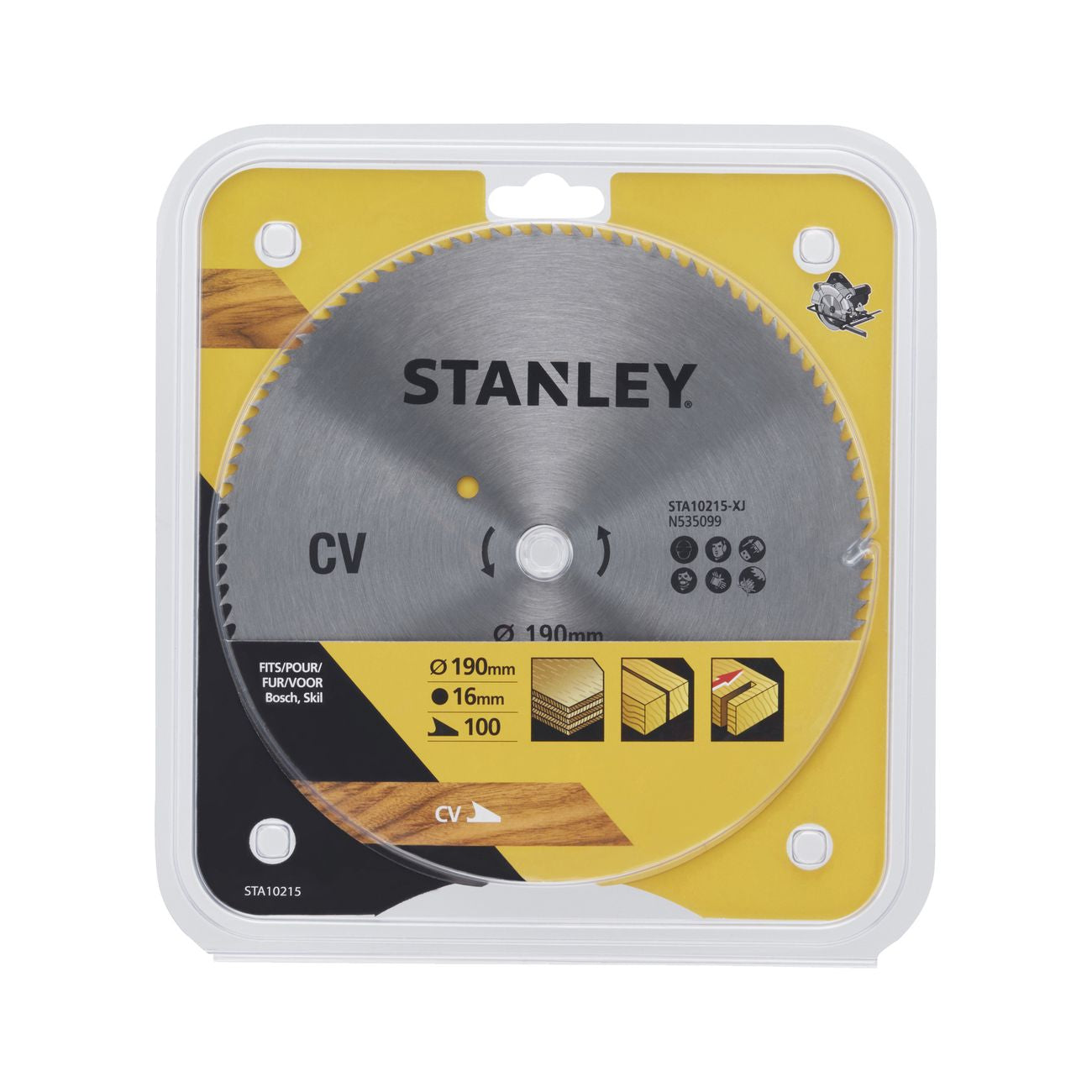 Piranha/stanley sta10215 (x10215) lama circolare crom. mm.190