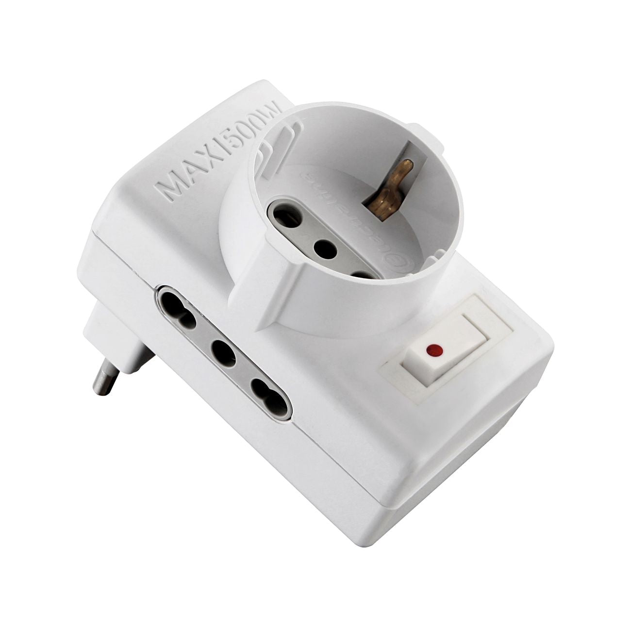 Adattatore 10/a-2pr.bip+1sch con int.di sicurez