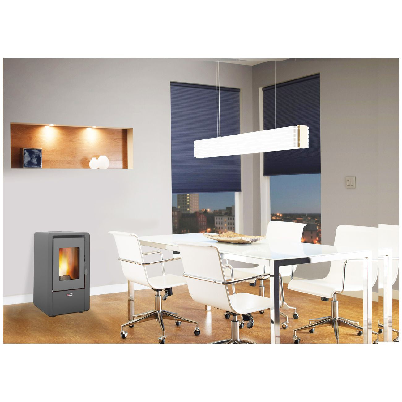 Stufa pellet 5,8 kw king 60 grigio