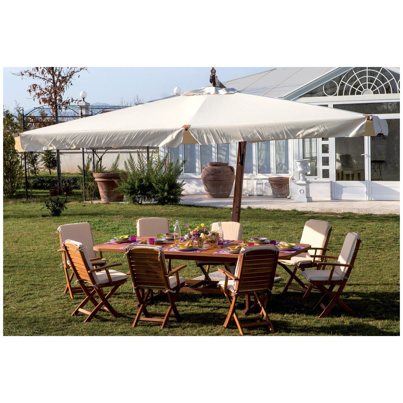 Ombrellone decentrato - palo 93x93 mm - 300x400 cm