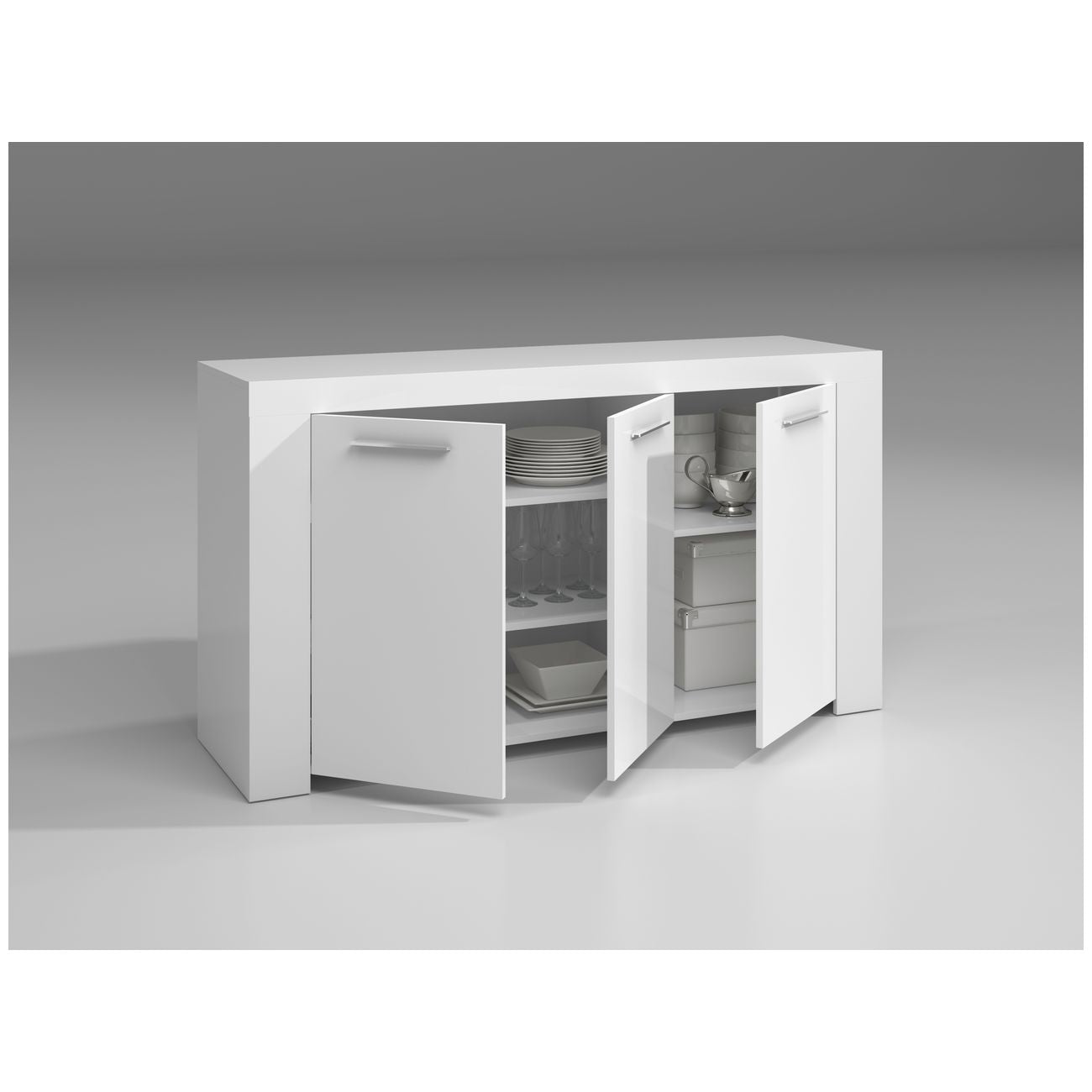 Kit credenza 3a ambit cm.144x42x80h bianca