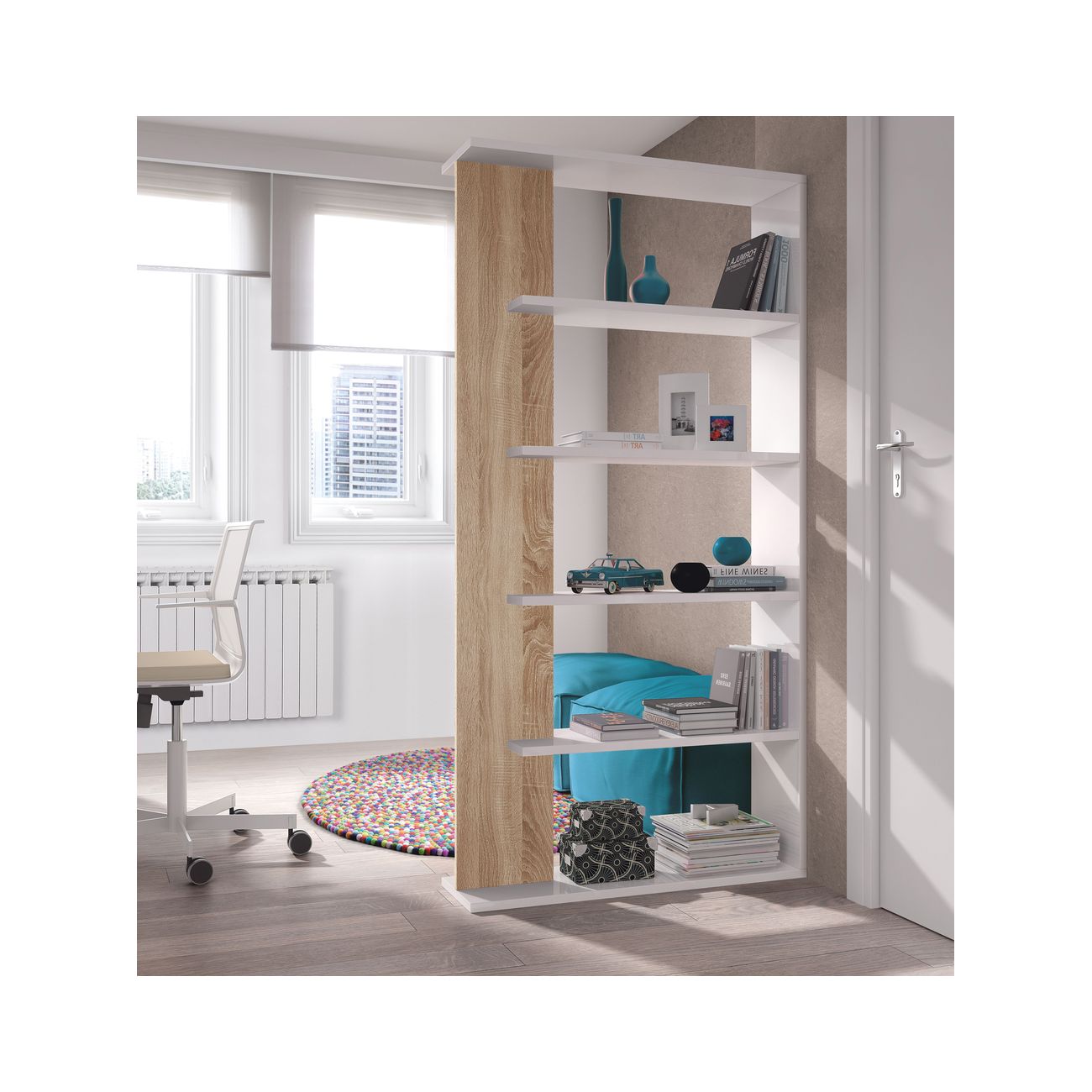 Kit libreria alida cm.90x25x180h