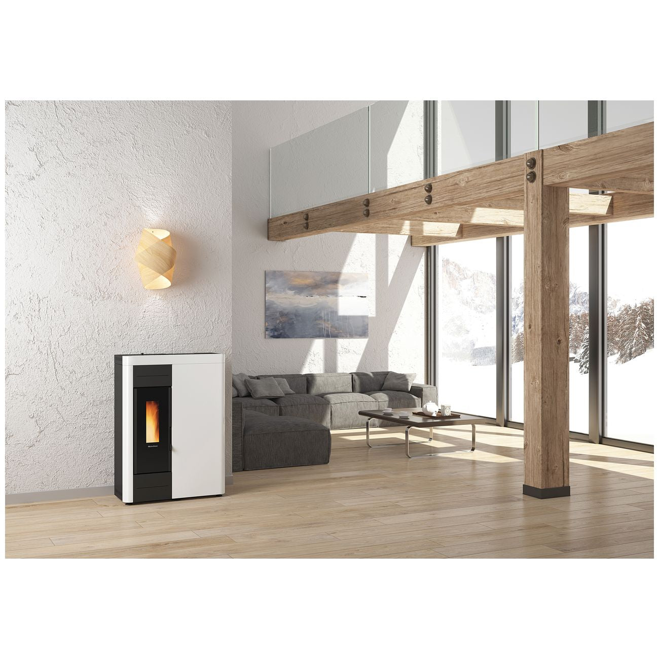 Stufa pellet 15,5 kw virna idro bianco