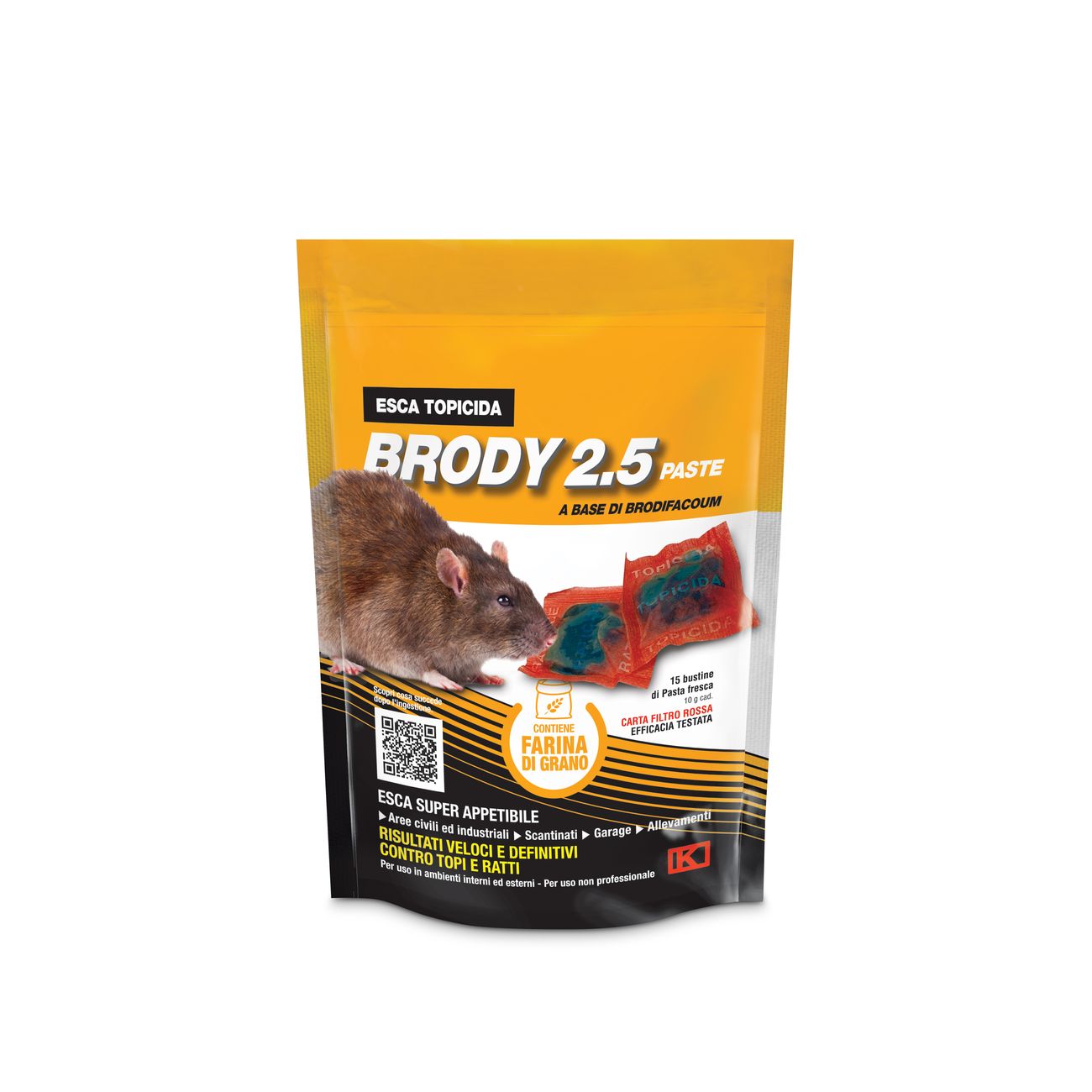 Esca topicida fresca brody 2.5 gr.150 rosso