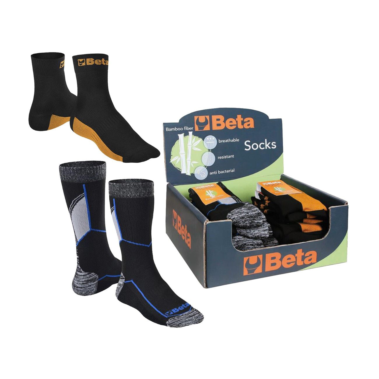 Calze da lavoro beta 7499e/16l assortite - 16 paia