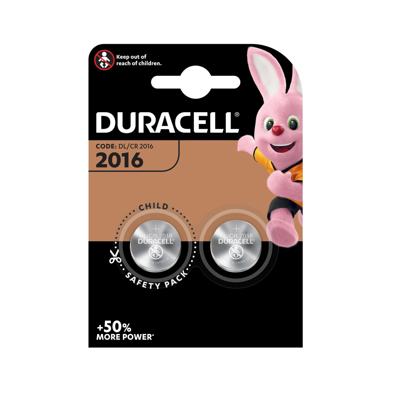 Duracell batteria a bottone cr2016 bl.2pz - 10 bl