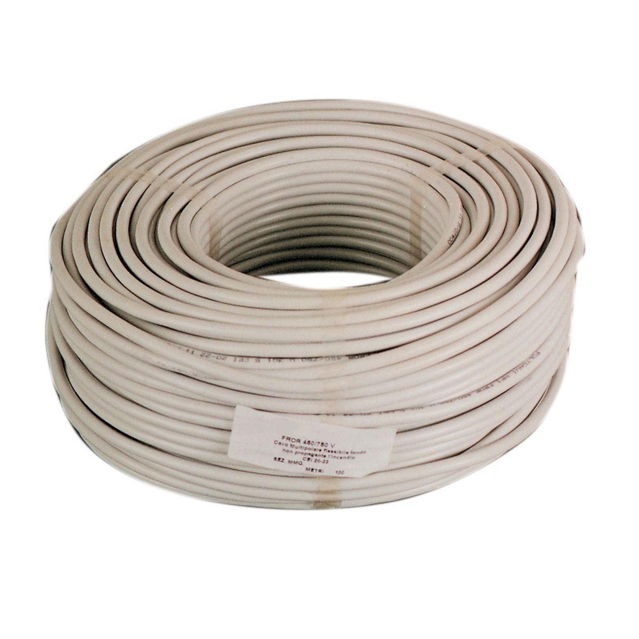 Cavo elettrico sez. 3x2,5  bianco ho5vv-f - 100 mt