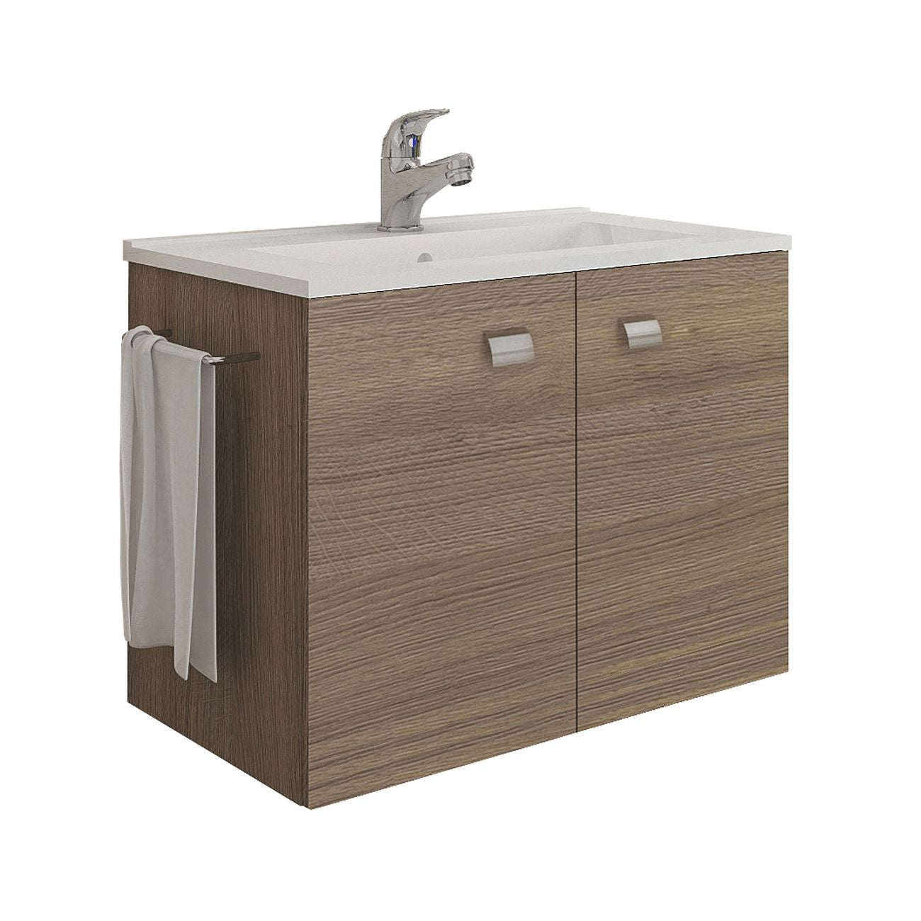 Mobile bagno erika senza specchio rovere fumo