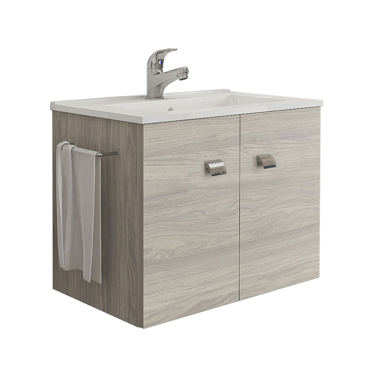 Mobile bagno erika senza specchio rovere grigio