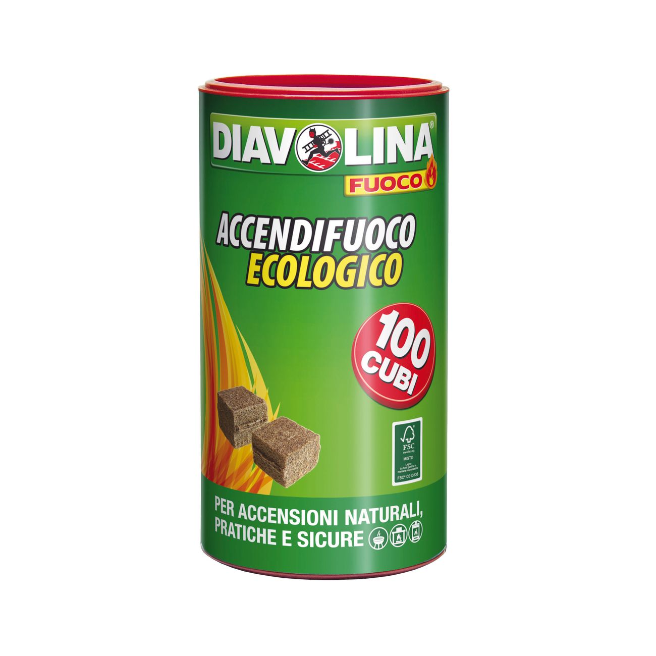 Accendifuoco 100 cubi diavolina ecologico 15317 - 6 pz