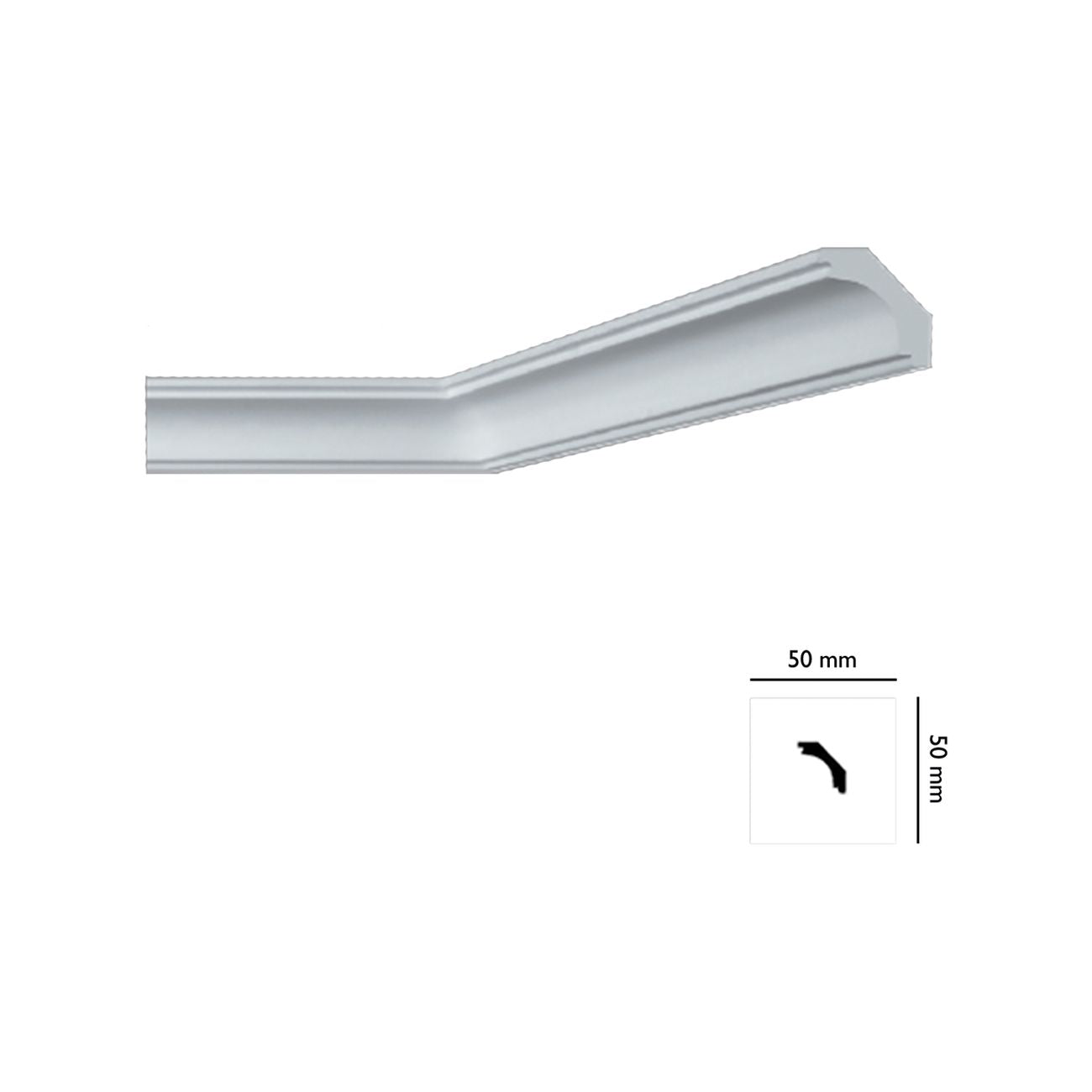 Cornice decorativa per soffitto mod. 'i707' - mm. 50x50 - 55 pz