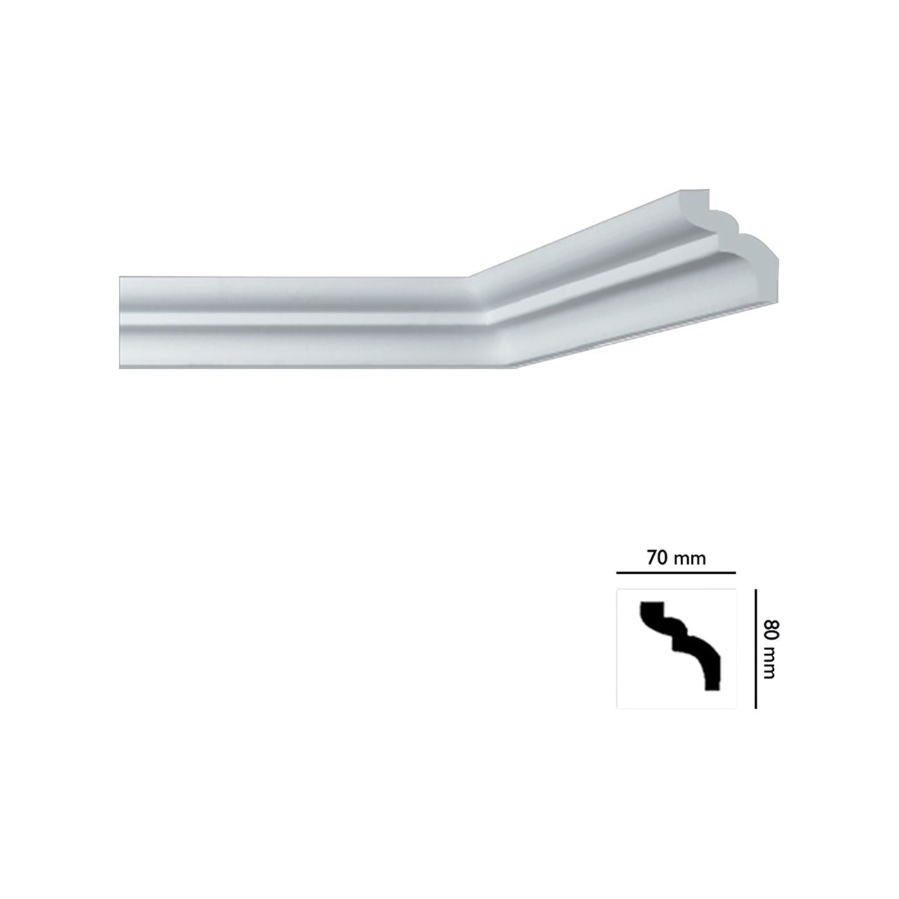 Cornice decorativa per soffitto mod. 'i785' - mm. 70x80 - 50 pz