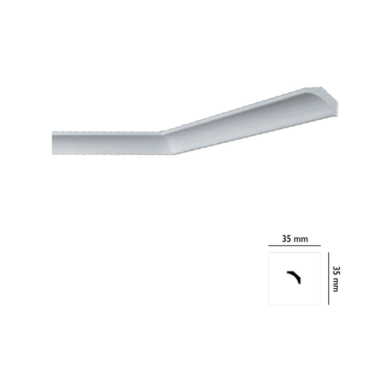 Cornice decorativa per soffitto mod. 'i705' - mm 35 x  35 - 100 pz