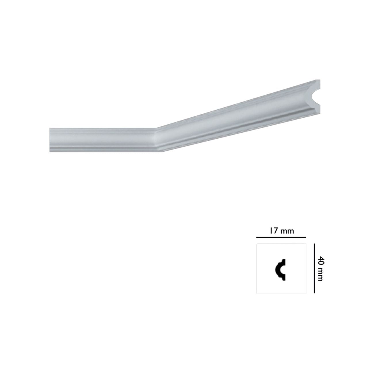 Cornice decorativa per soffitto mod. 'i745' - mm 17 x  40 - 110 pz