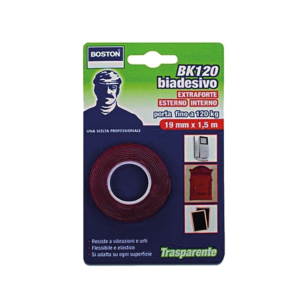 Nastro biadesivo extra forte invisibile mm. 19 x 1,5 mt