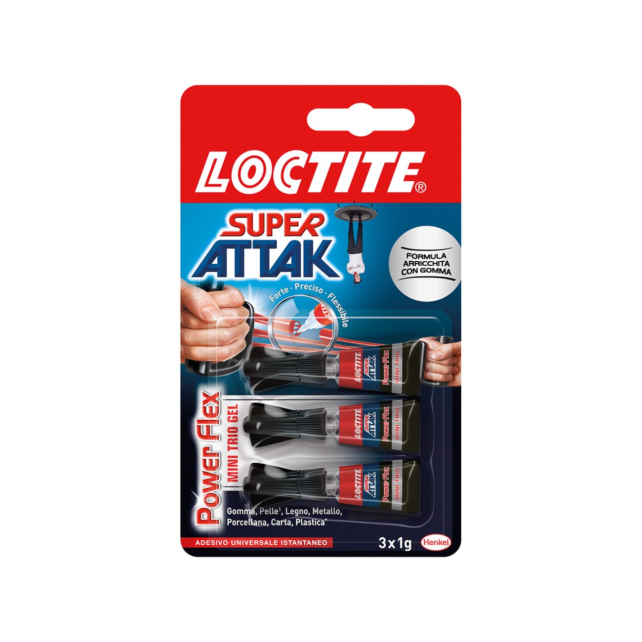Super attak 'power flex' 3 pezzi da gr.1 - mini trio gel - 24 pz