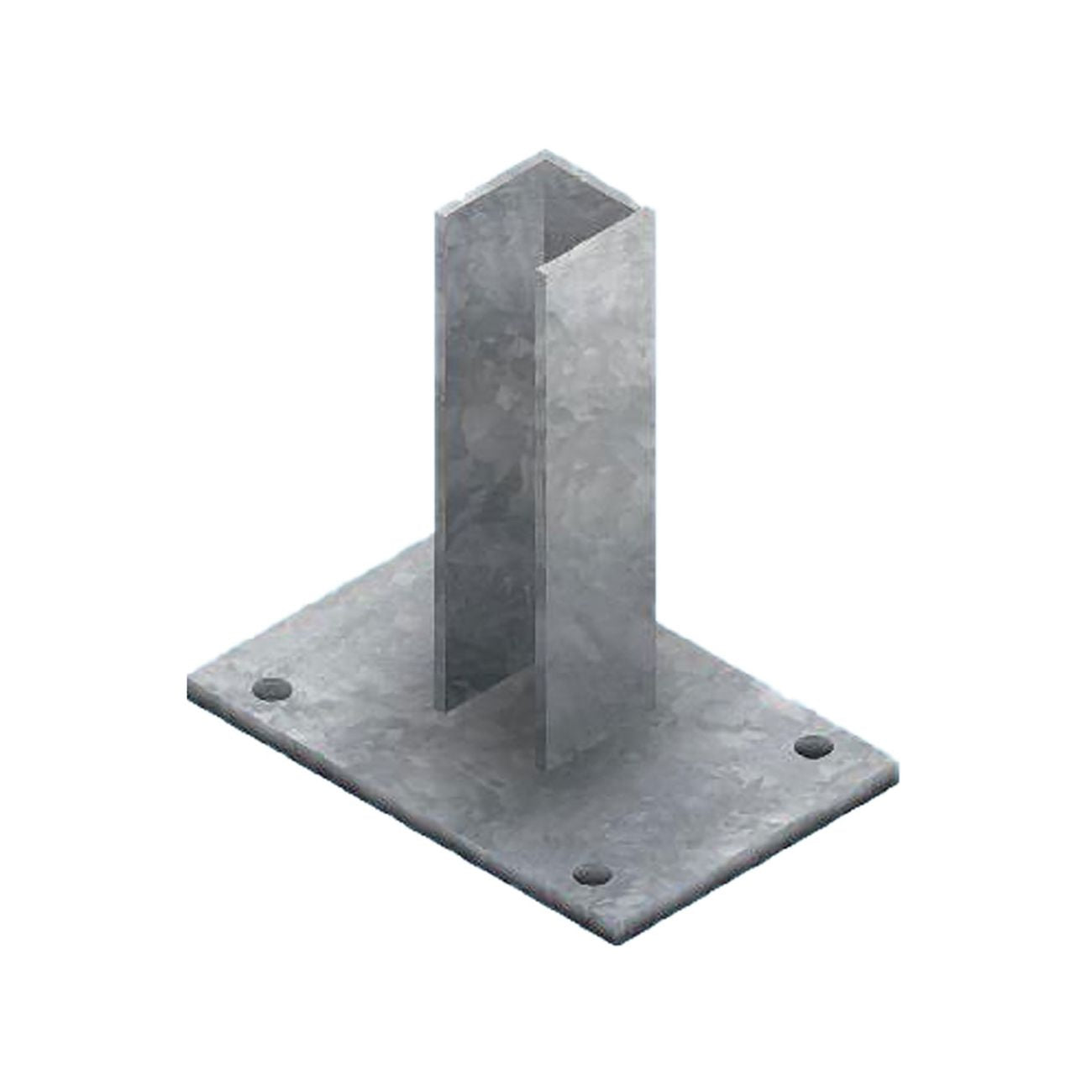 Base supporto per paletto quadro zincata - per paletto mm 50 x 50 - 4 pz