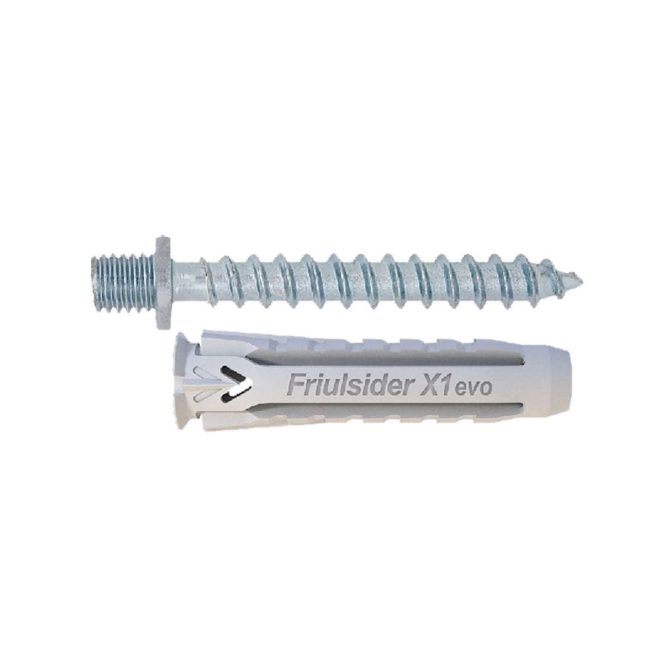 Tassello nylon 'x1 evo' con vite doppio filetto mm 6 x 30 - vite doppio filetto m6 - 100 pz