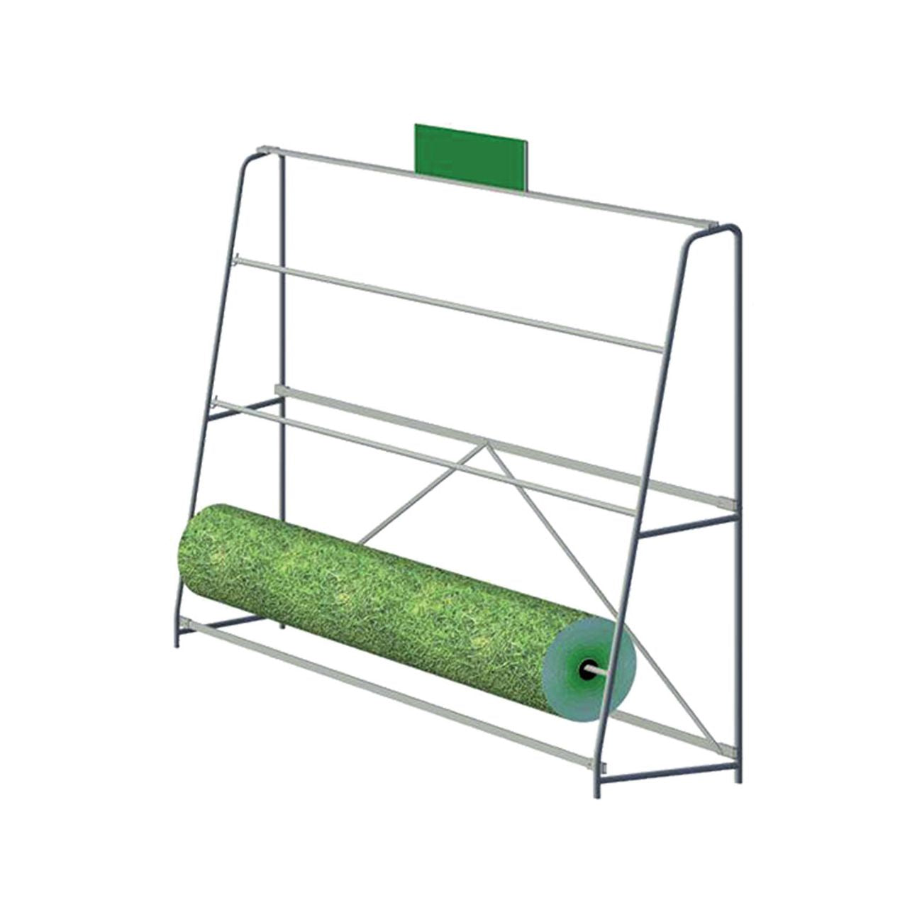 Espositore per bobine prato cm 246 x 58 x h 210 capacità 3 rot.