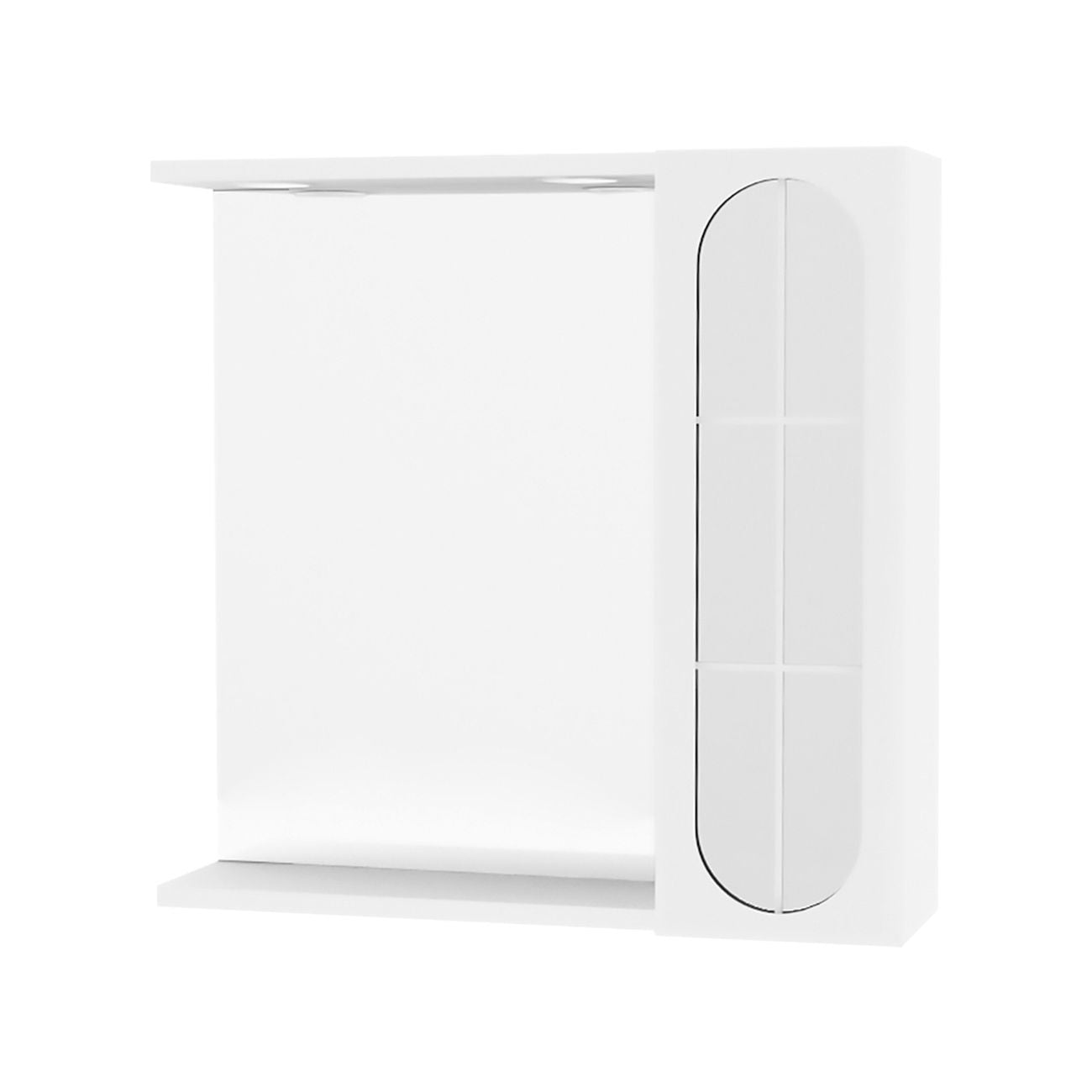 Specchiera da bagno pensile singolo 'ina' cm 57 x 16 x h.57 - laccato bianco