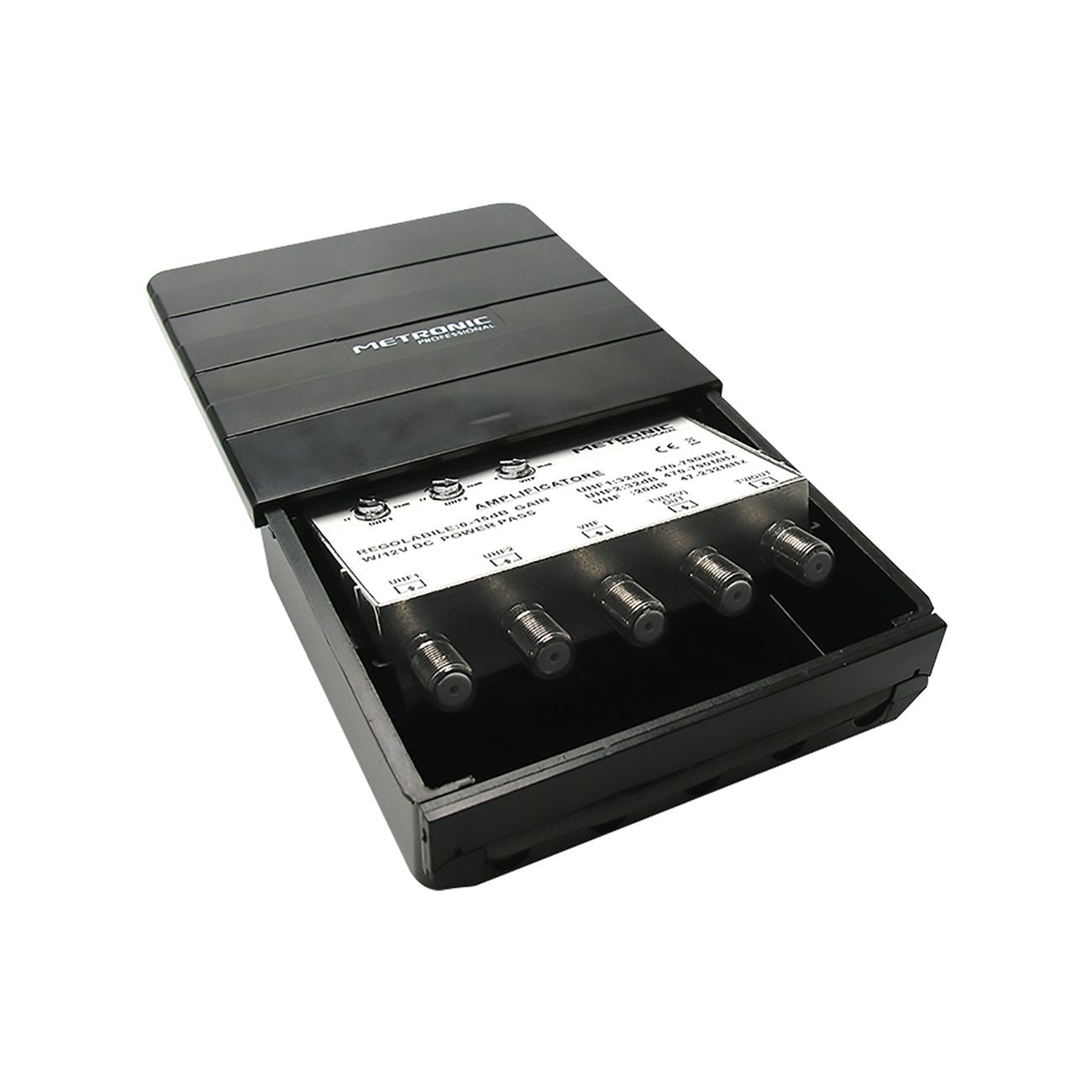 Amplificatore esterno - digitale terrestre 3 in/2 3 ingres. uhf/uhf/vhf - 2 uscite tv