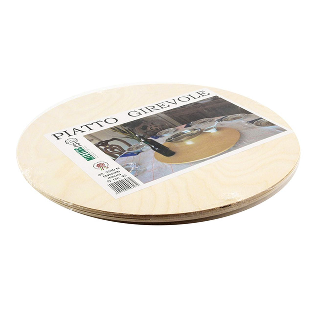 Piatto Girevole Legno Naturale Cm  40