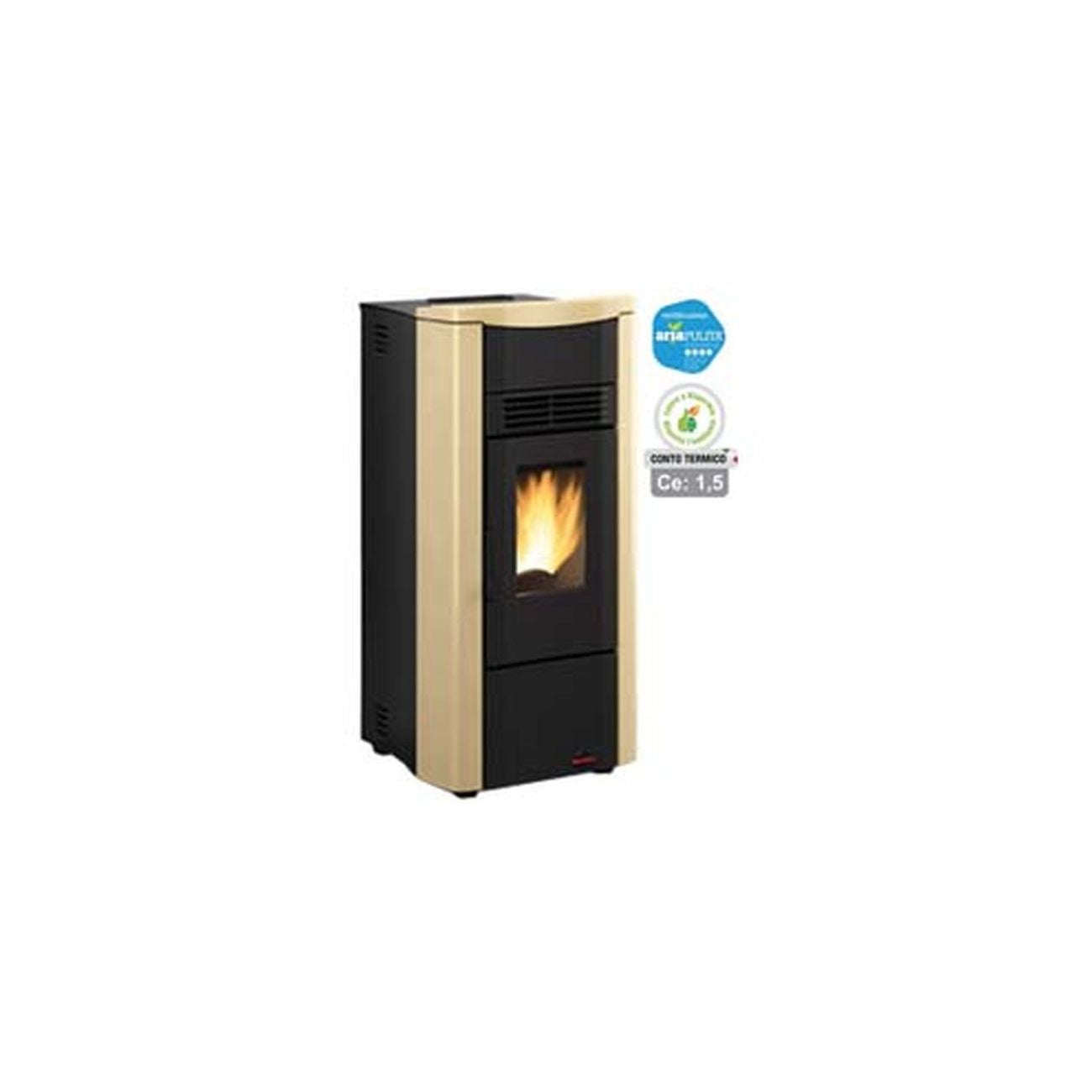 Stufa a pellet giusy evo 2.0 7 kw pergamena (conto termico) - misure cm.49,8x50,4x102,20h. - peso kg.83 EXTRAFLAME