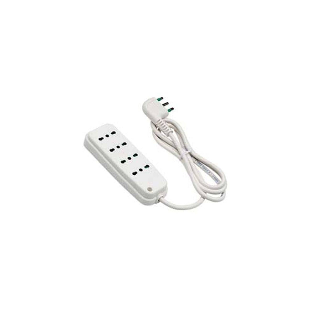 Multipresa 4 posti bipasso linea retail - bianca 47400