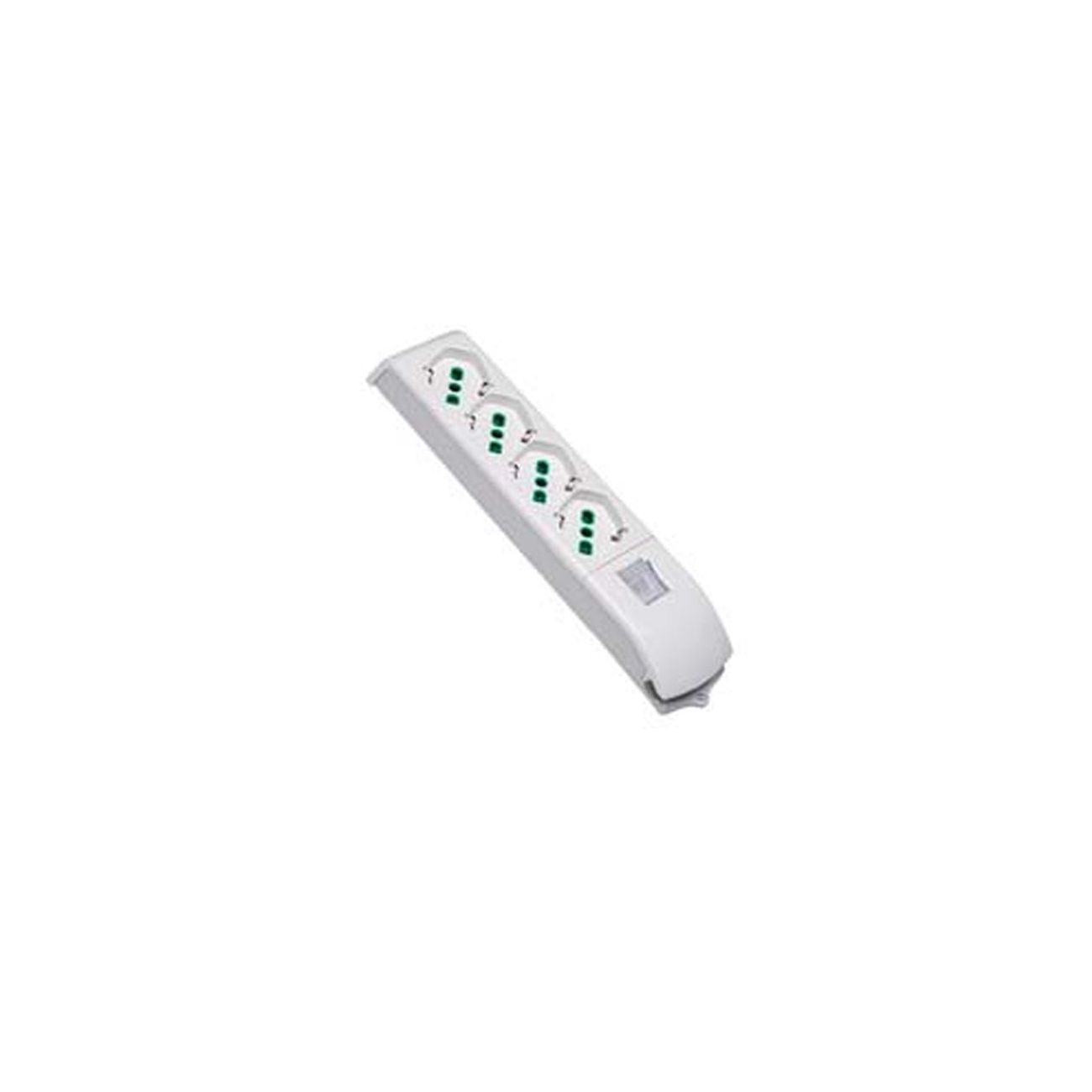Multipresa 4 posti bipasso + schuko con interruttore senza cavo - bianca 410120