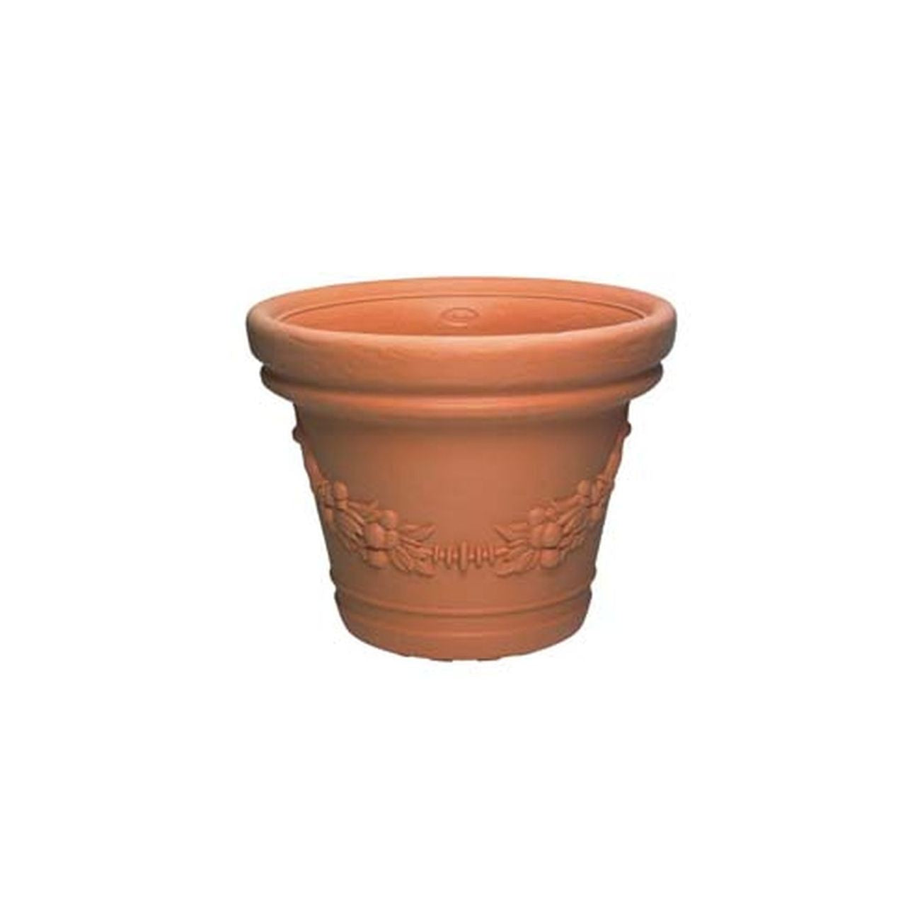 Vaso Elios Tondo Festonato in plastica - color Terracotta