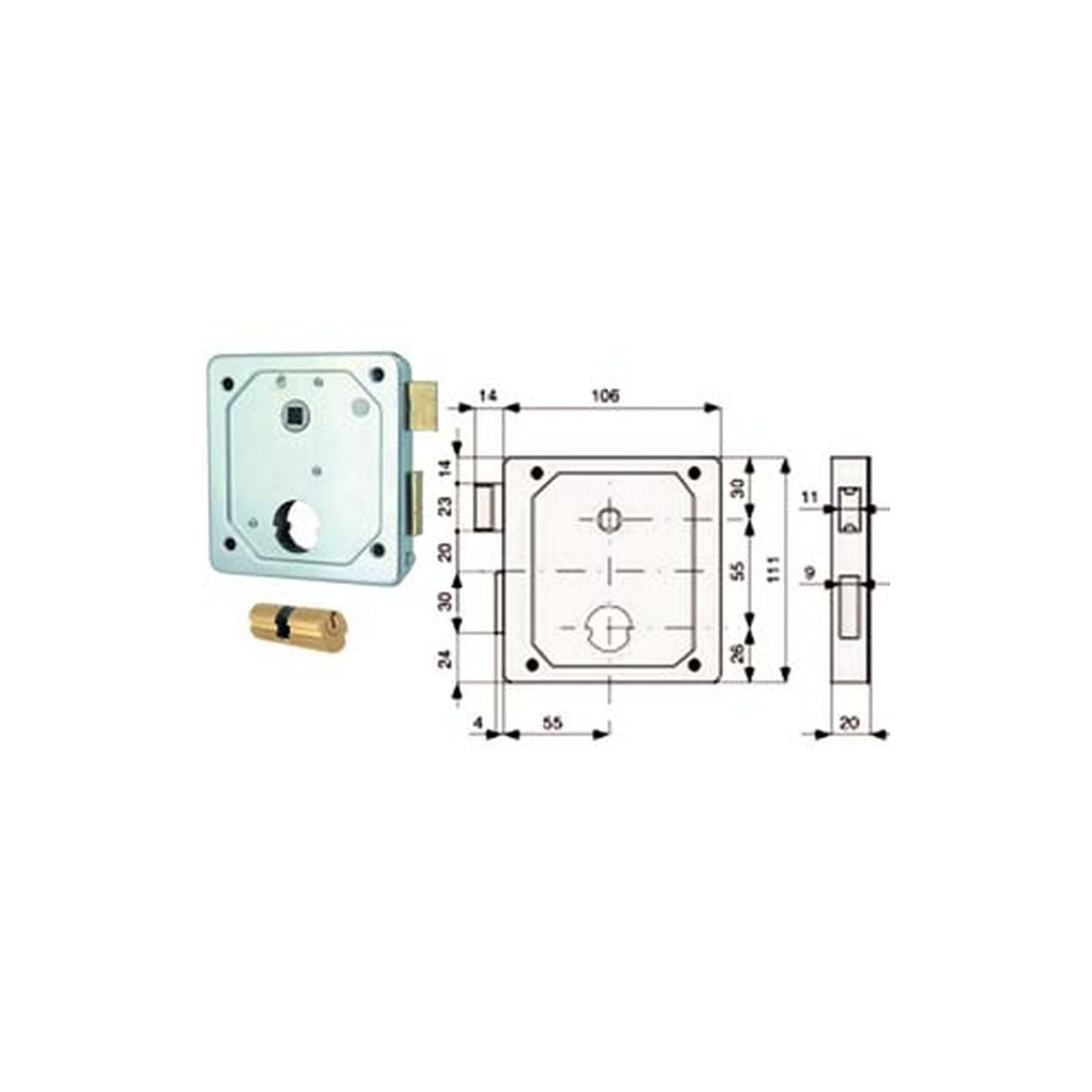 Serrat. applic. cancelli 2 mand. e scr. sep. + quadro cil. tondo 437