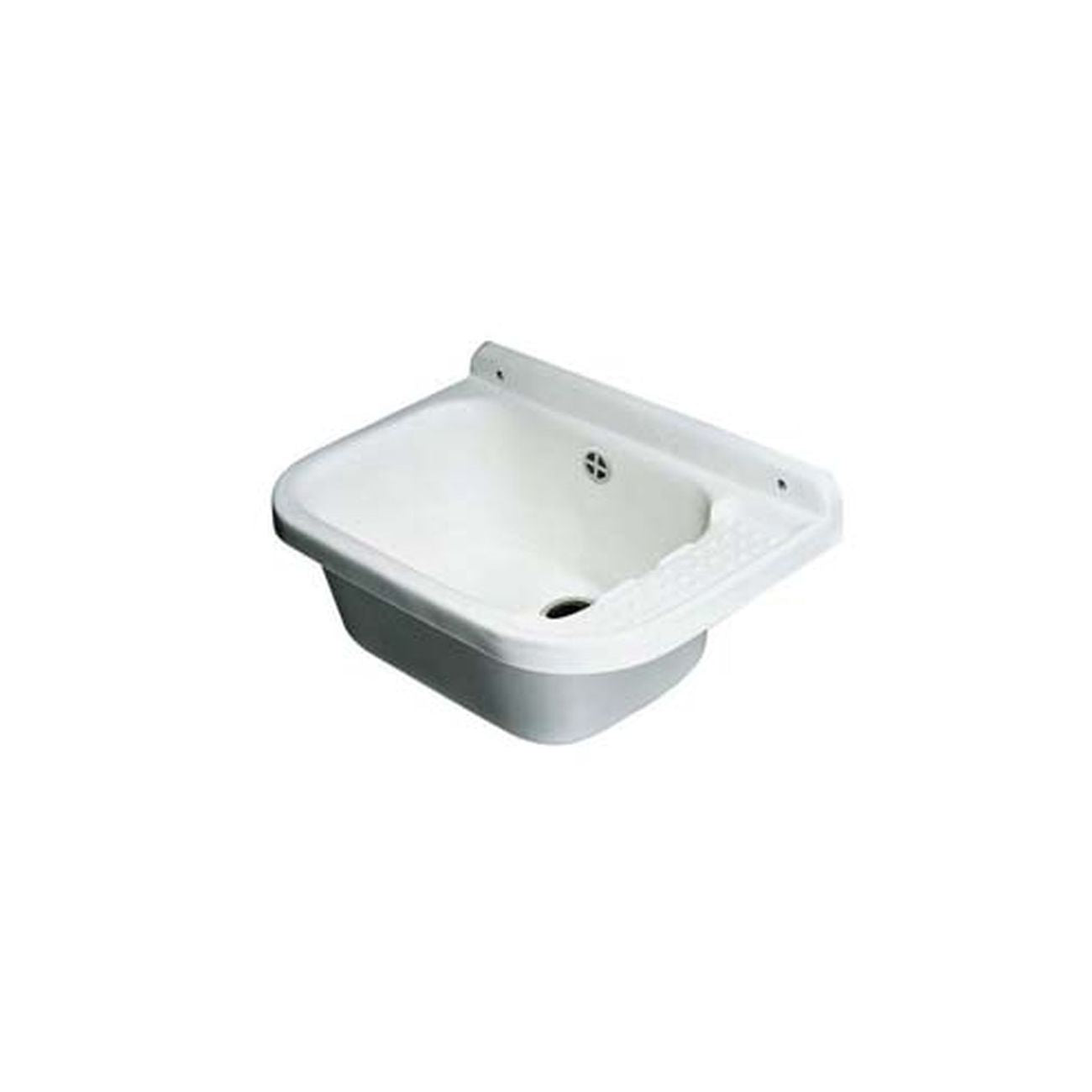 Pilozzo a parete in resina bianco con sifone - cm.50x35x24