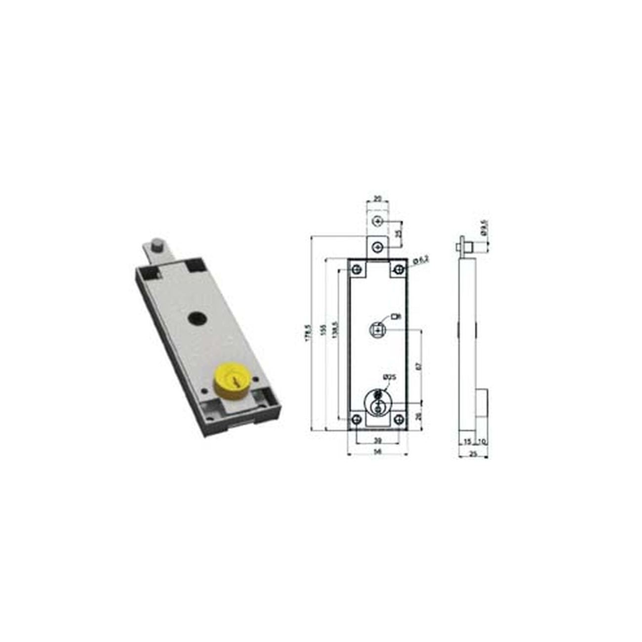 Serratura per basculante cilindro tondo 2290 - (2290xzb2008xx3)