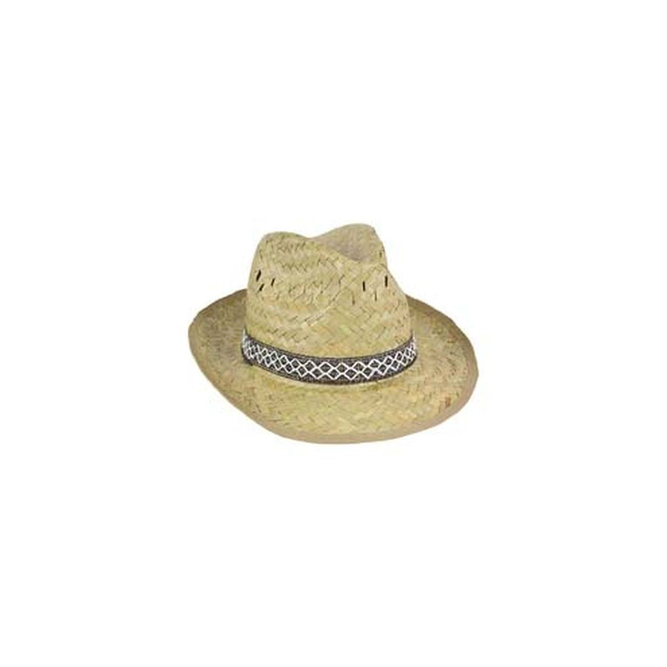 Cappello in paglia naturale modello alpino misure 56-58-60 busta da pz.12 (pz.4 x misura) - 12 pz