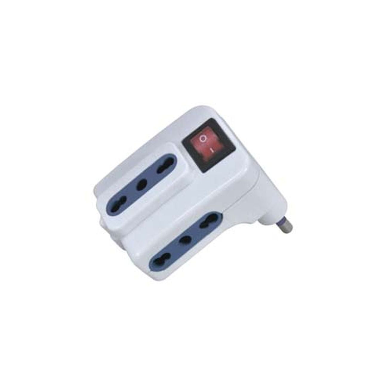 Adattatore triplo con interruttore bianco - spina 16a colore bianco - 5 pz