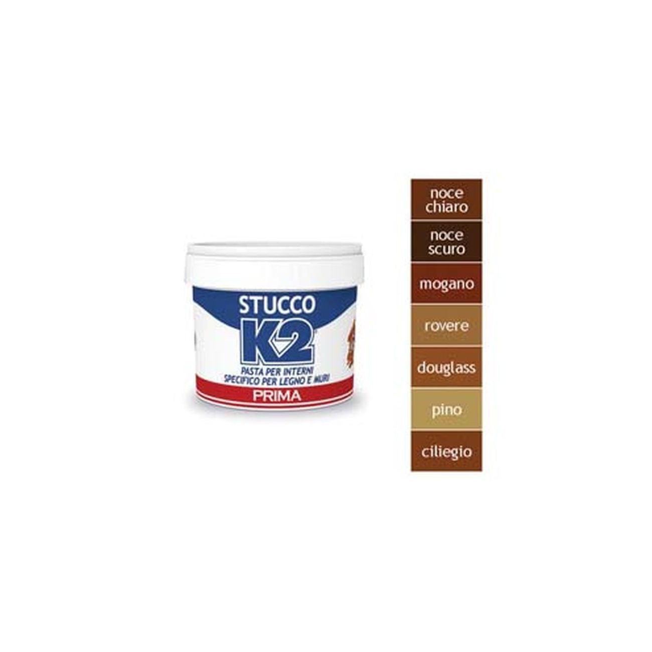 K2 stucco colorato in pasta per legno in barattolo - 12 pz