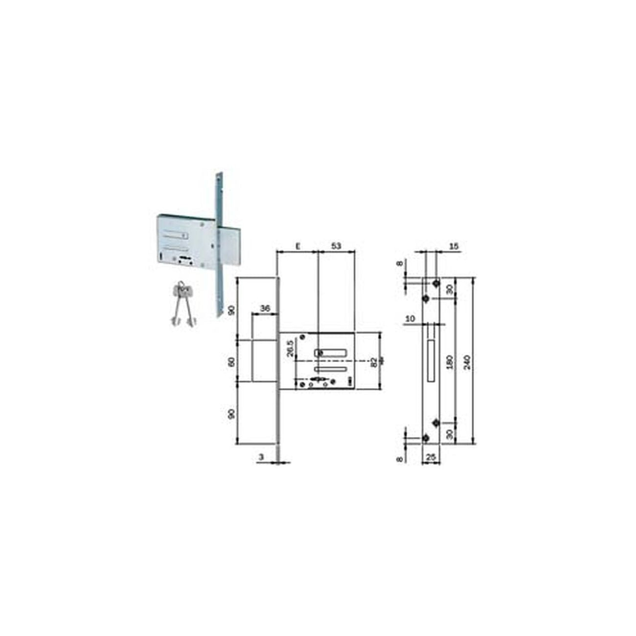 Serrature da infilare doppia mappa 661