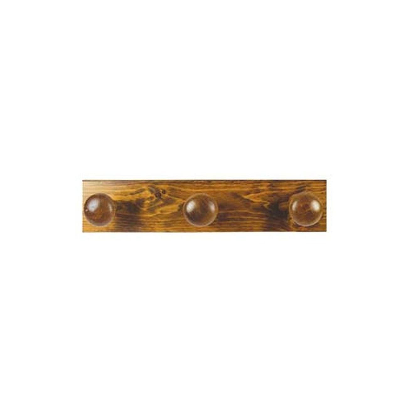 Appendiabiti in legno 3 posti noce - cm.9x44