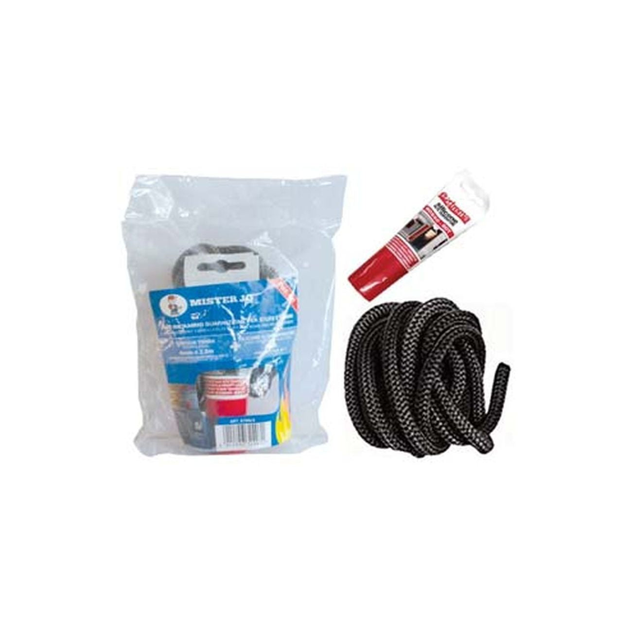 Kit ricambio treccia tonda con silicone adesivo per alte temperature