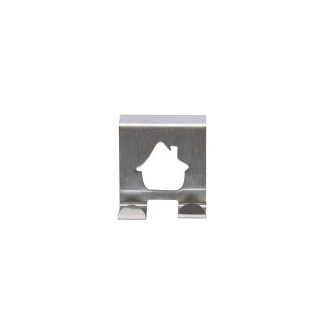 Gancio per anta/cassetto casetta in acciaio inox - cm.5x5 blister pz.2