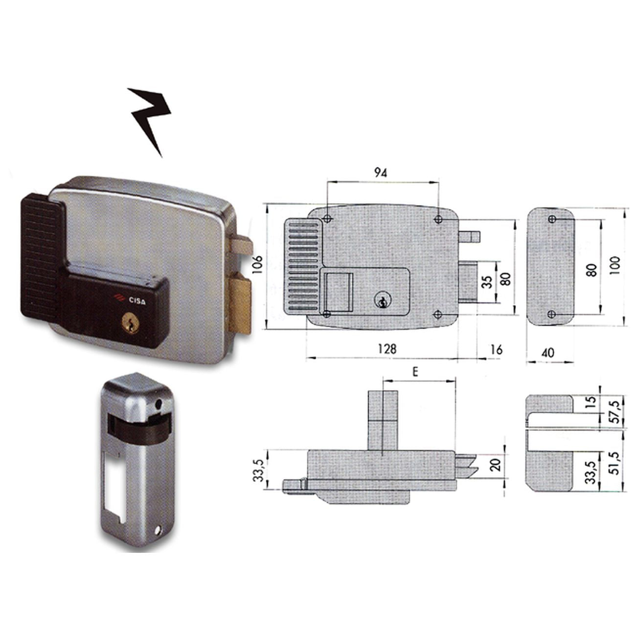 Cisa 11921-50-2 Serratura Elettrica Applicare Cil Fis Sx