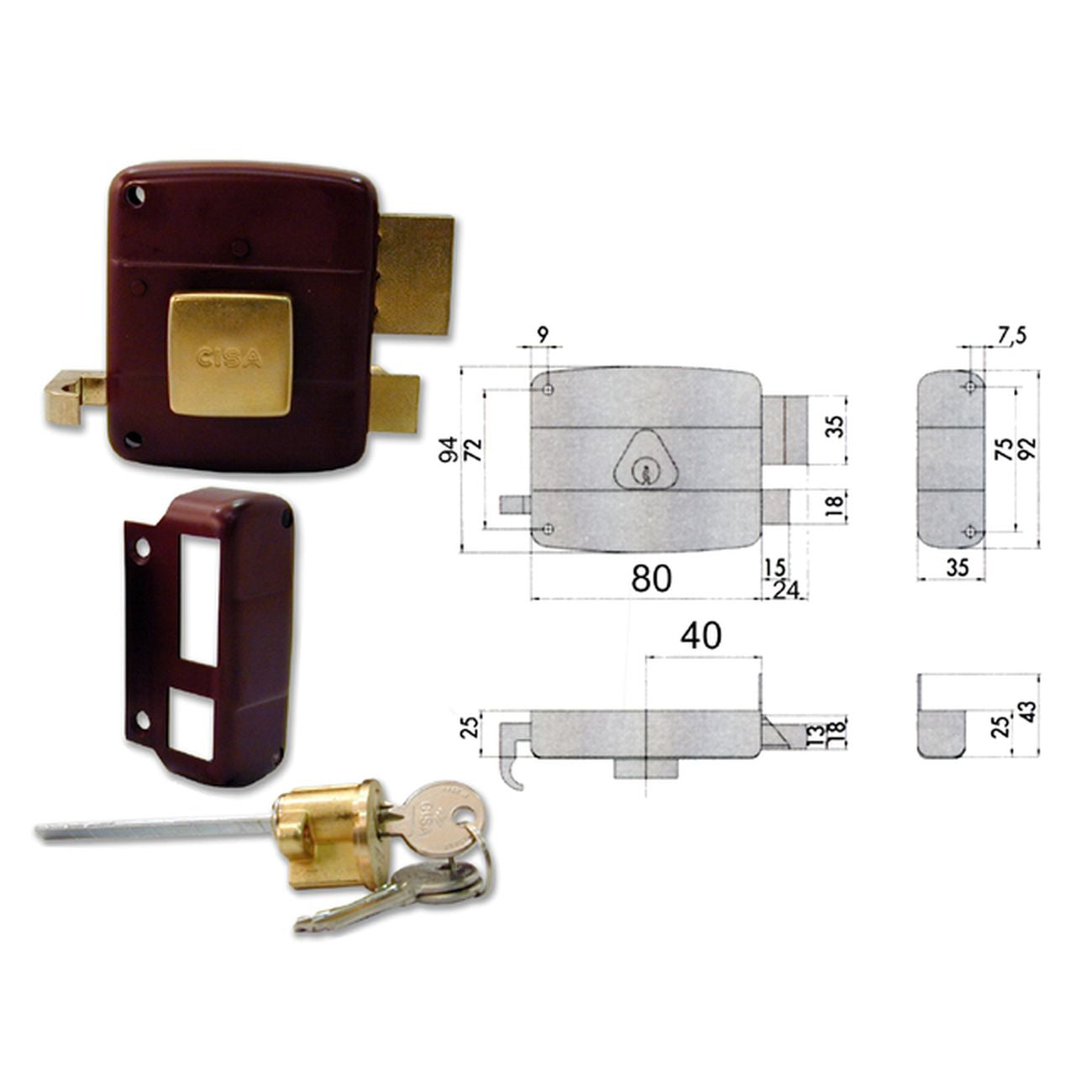 Cisa 50110-40-1 Serratura Applicare Cil Stac Dx