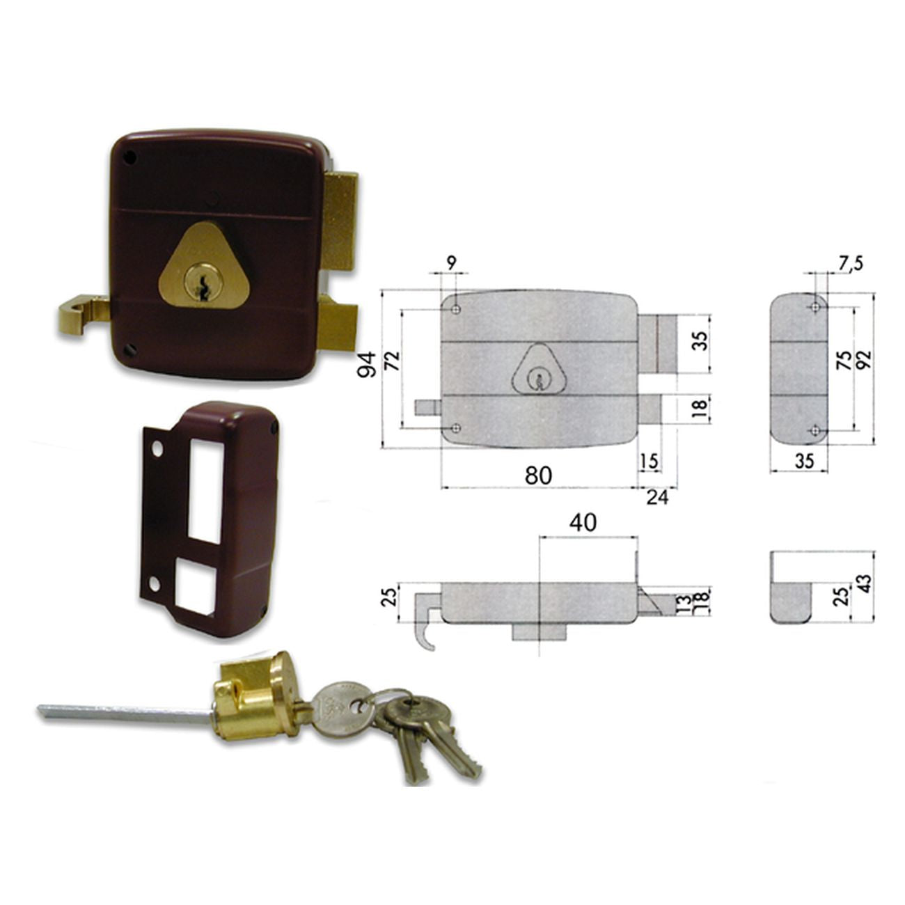 Cisa 50120-60-2 Serratura Applicare Cil Stac Sx